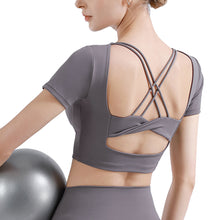 Load image into Gallery viewer, Double CrossBack with Removable Padding Crop Top