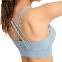将图片加载到图库查看器,网格交叉美丽的背部运动文胸