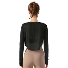 Load image into Gallery viewer, V-Neck Semi-Perspective Long Sleeves Top