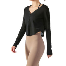 Load image into Gallery viewer, V-Neck Semi-Perspective Long Sleeves Top