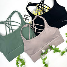 将图片加载到图库查看器，Racer Cross-Back Sports Bra with Detachable Padding
